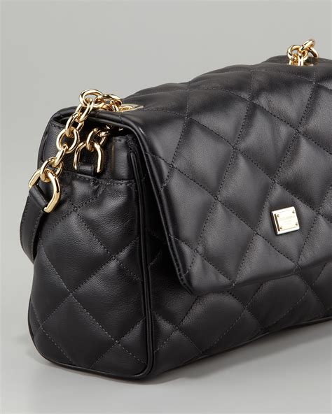 dolce gabbana gold quilted lock bag black|Dolce & Gabbana black handbags.